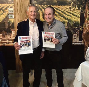 President Robert Arena with Paul Hal­vatzis/ Past President of the Astoria/LIC Ki­wanis Club.