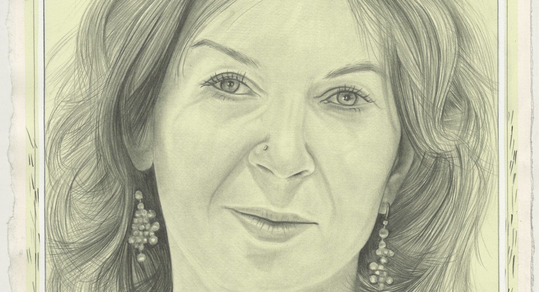 Portrait of April Gornik, pencil on paper by Phong H. Bui.