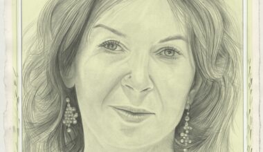 Portrait of April Gornik, pencil on paper by Phong H. Bui.