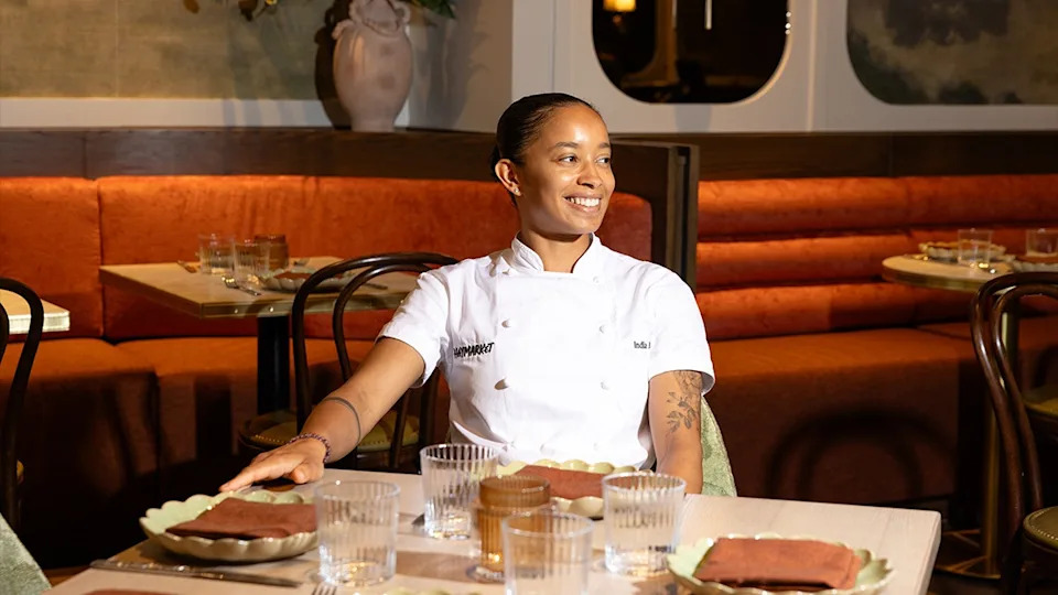 Chef India Doris in the dining room at Markette.