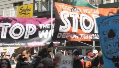 Thousands protest in Manhattan against US military action in Middle East