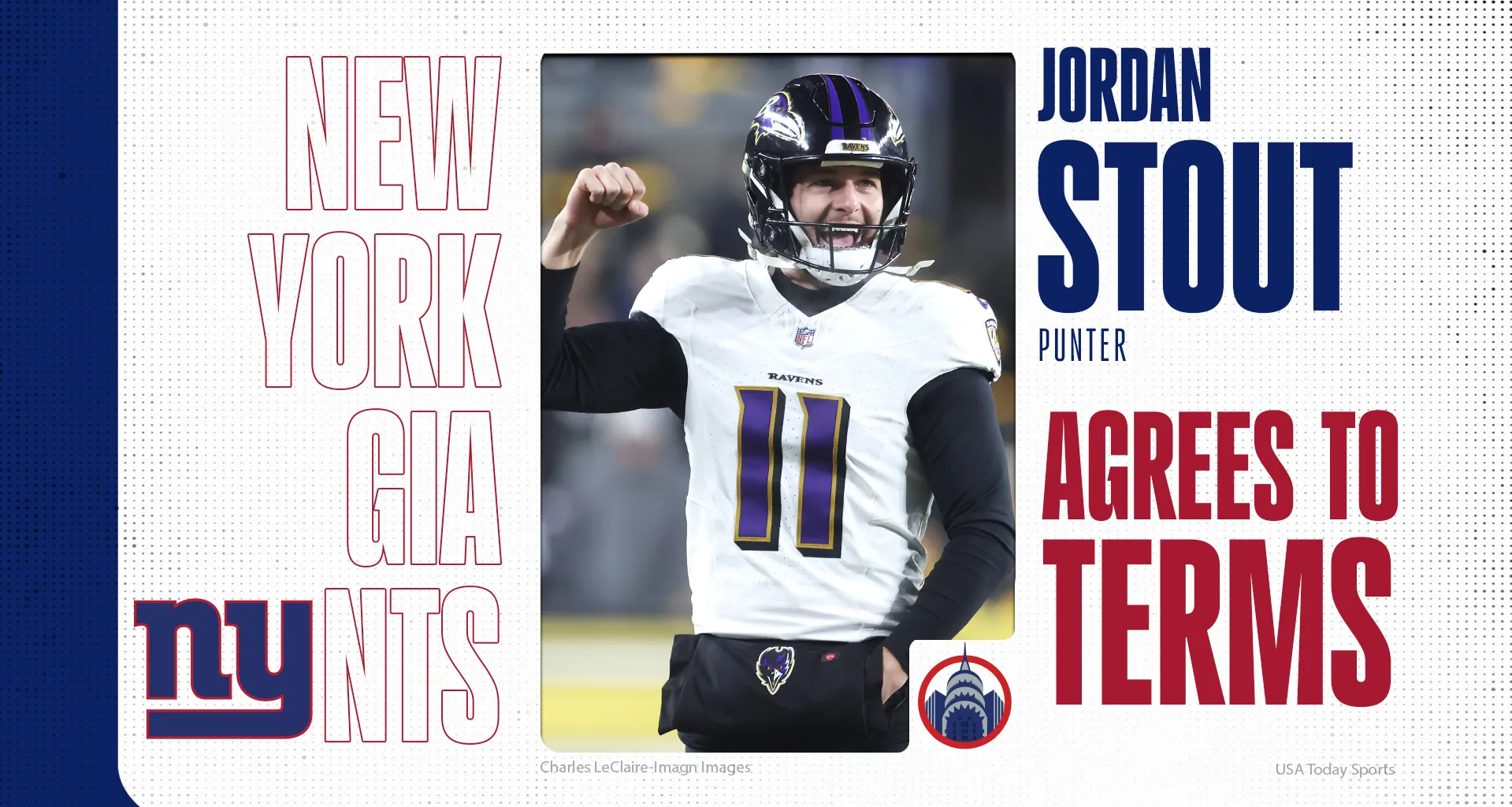 New York Giants agree to record deal with Ravens punter Jordan Stout
