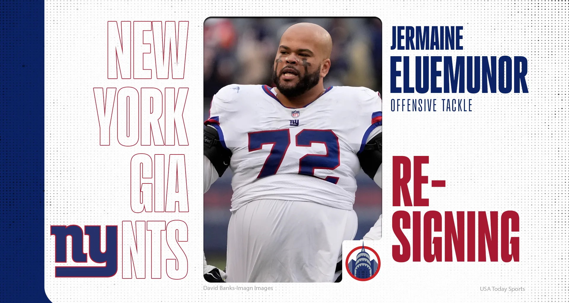 New York Giants re-signing OT Jermaine Eluemunor to three-year deal