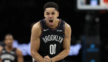 Nets' Josh Minott reacts to tense game vs. Knicks, Brooklyn's fans