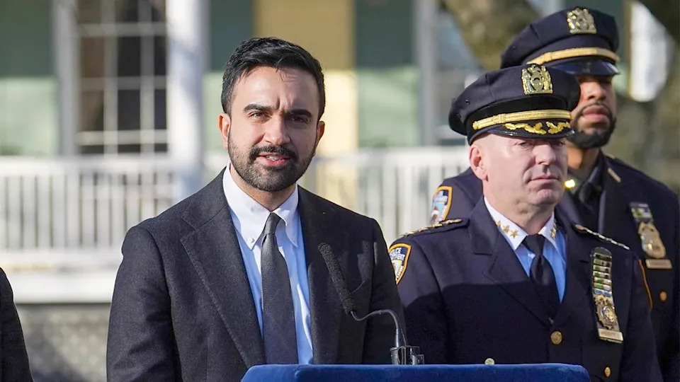 New York City Mayor Zohran Mamdani addresses reporters about an attempted bombing during a protest near his official residence.