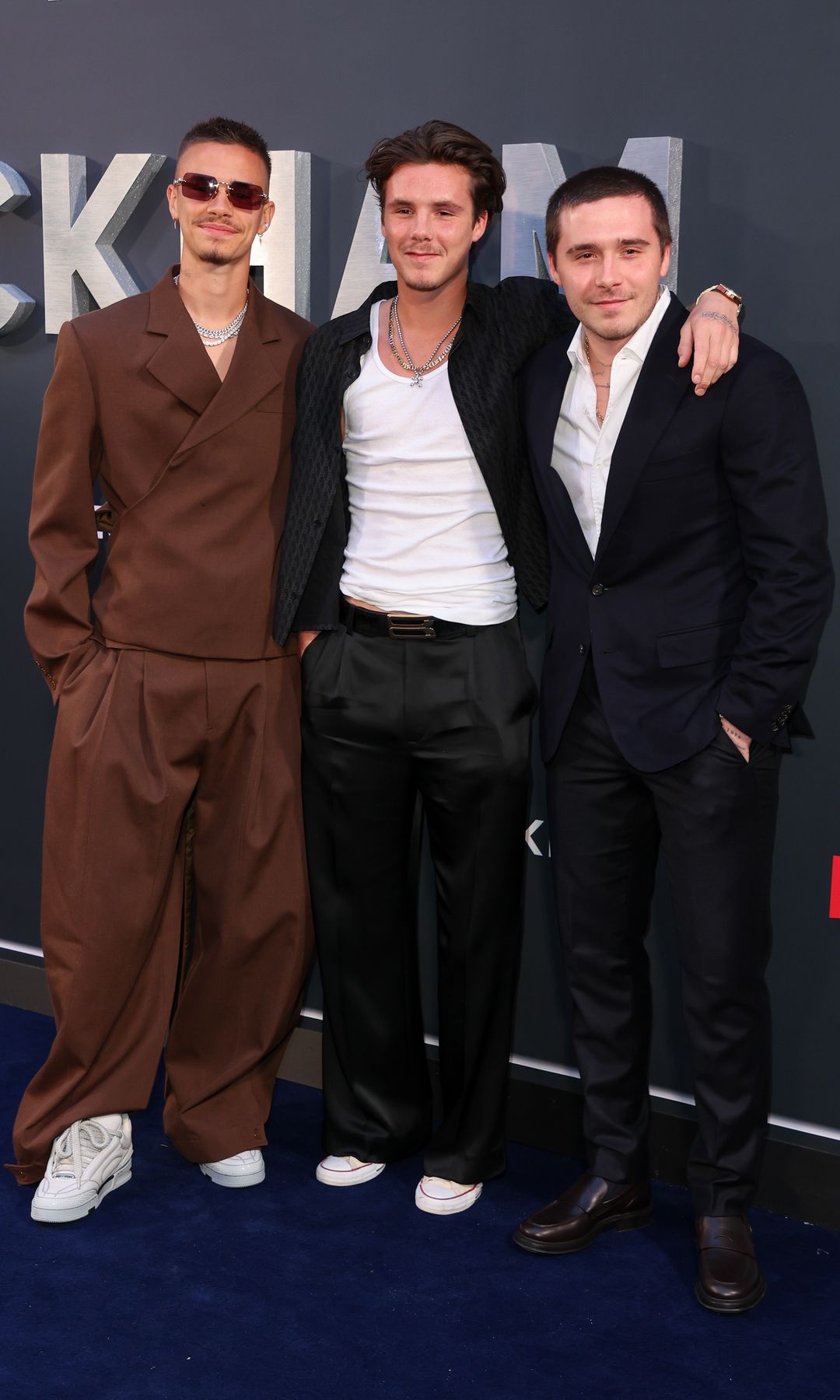 Brooklyn Peltz Beckham, Romeo Beckham, and Cruz Beckham 