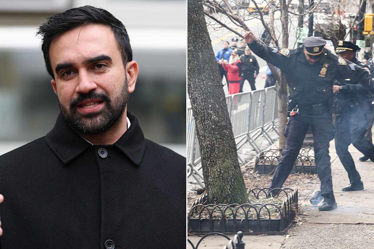 Zohran Mamdani; an improvised explosive device thrown near Gracie Mansion in New York City on March 7, 2026Credit: CHARLY TRIBALLEAU / AFP;Michael M. Santiago/Getty