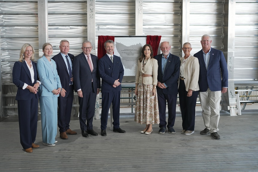 King Frederik and Queen Mary with Prime Minister Anthony Albanese at INCAT, Hobart