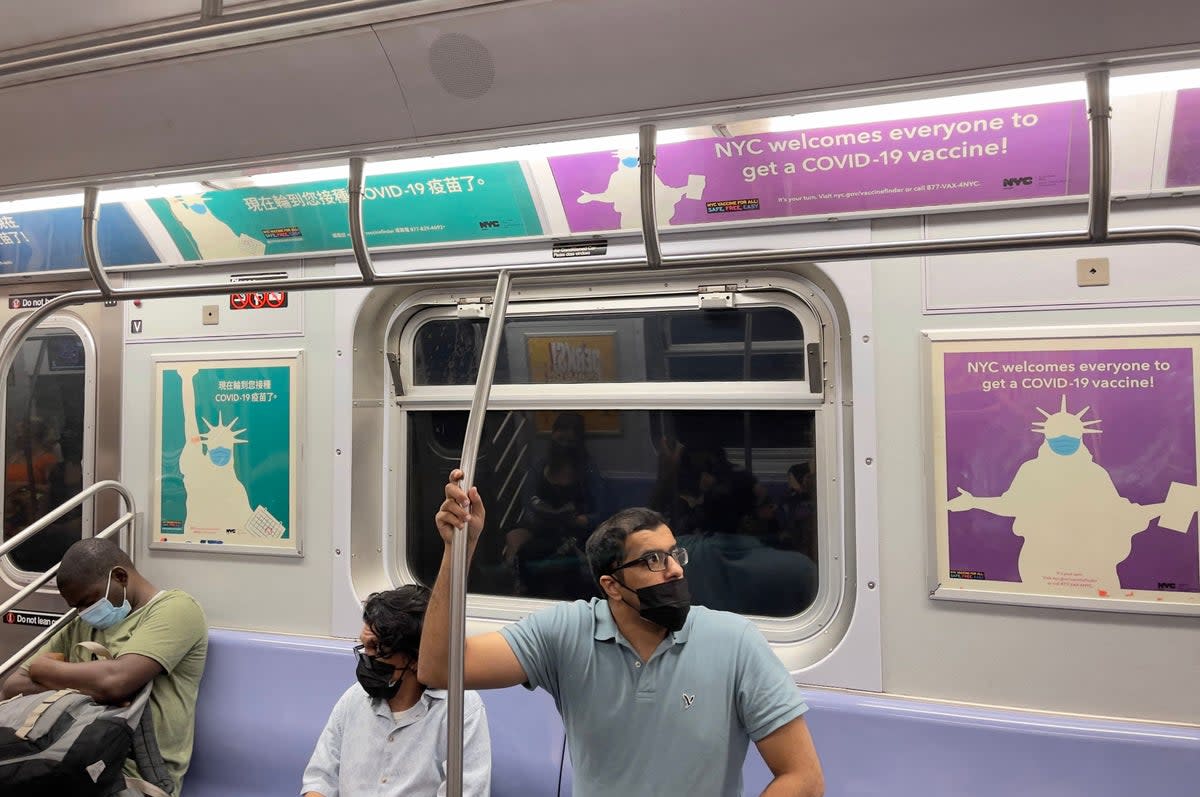 Some ads have a clearer social purpose than others, such as these free vaccination bulletins in July 2021 (Daniel Slim/AFP via Getty Images)