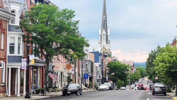 A Church Steeple In Hudson 