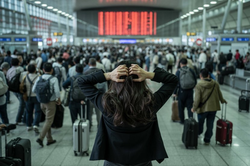 Ai generated image 887 - travel and tour world Thousands of travelers grounded in the us as new york, austin, boston, detroit, houston, newark, atlanta, and others cancel 413 and delay 2,763 flights, disrupting republic airways, delta air lines, spirit airlines, skywest, and more airlines