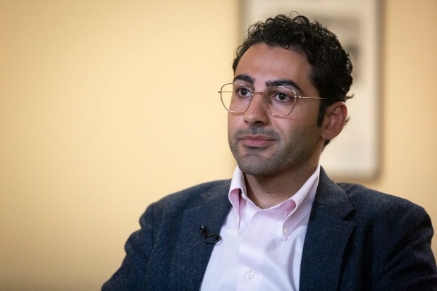 Mohsen Mahdawi speaks during an interview at the ACLU of Vermont on Thursday, May 8, 2025, in Montpelier, Vt.