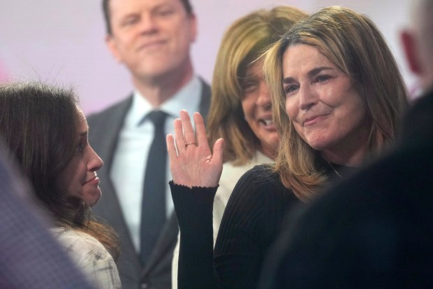 Savannah Guthrie visits the Today show at Rockefeller Plaza on Thursday, March 5, 2026, in New York. (Photo by Charles Sykes/Invision/AP)