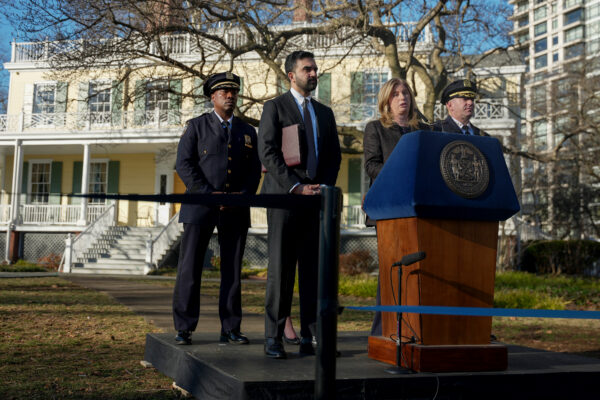 New York Police commissioner Jessica Tisch speaks during a news conference with New York Mayor Zohran Mamdani at Gracie Mansion, Monday, March 9, 2026, in New York. Photo: Angelina Katsanis/AP