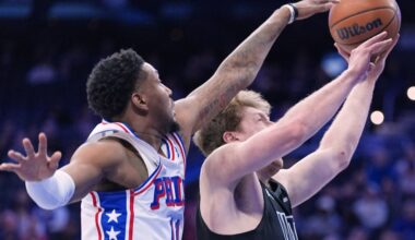 Joel Embiid on court for workout, with no return date set