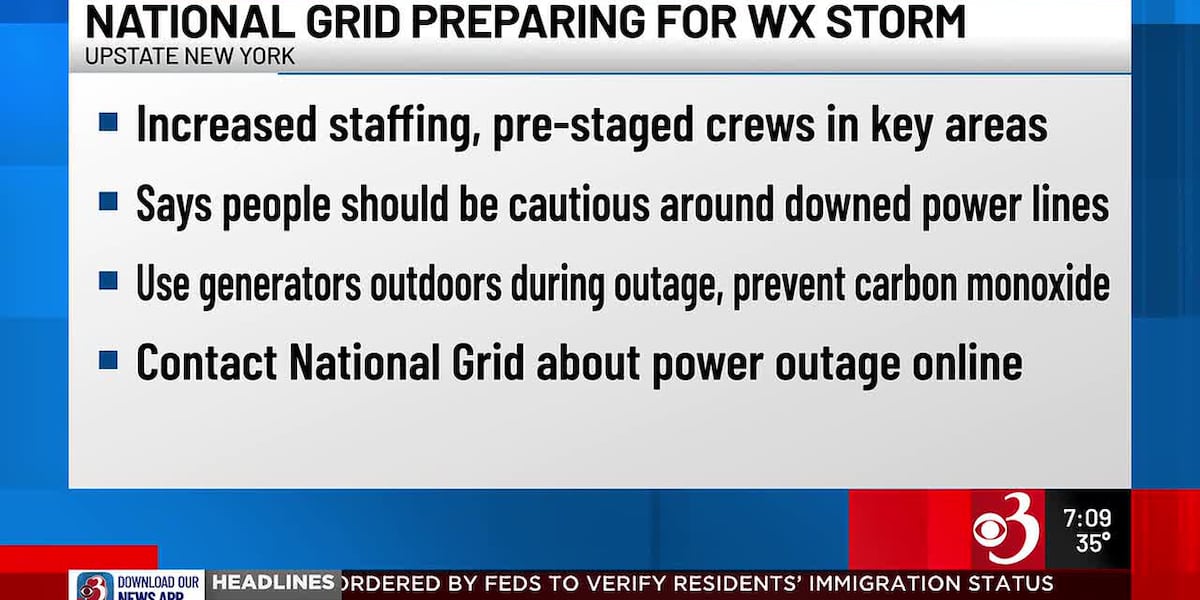 National Grid gears up for New York winter storm
