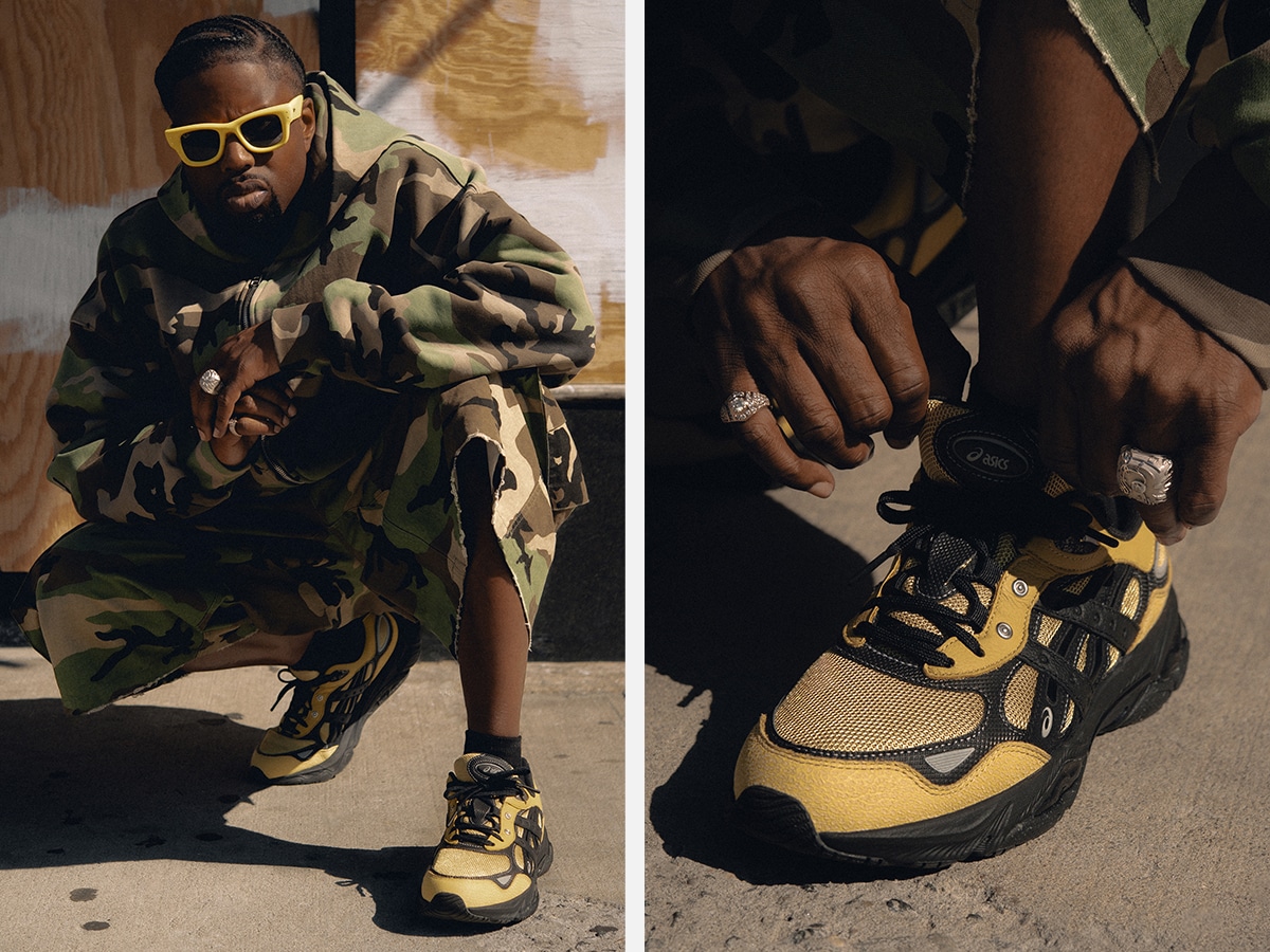 Asics sportstyle x hsdt introduce the gel nyc™ 2 0 sshs yellow on foot
