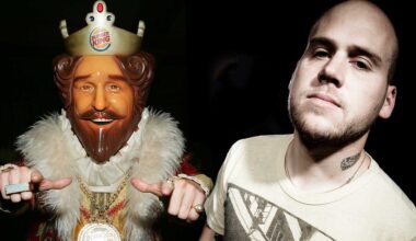 A collage of the Burger King mascot and The Bronx vocalist Matt Caughthran