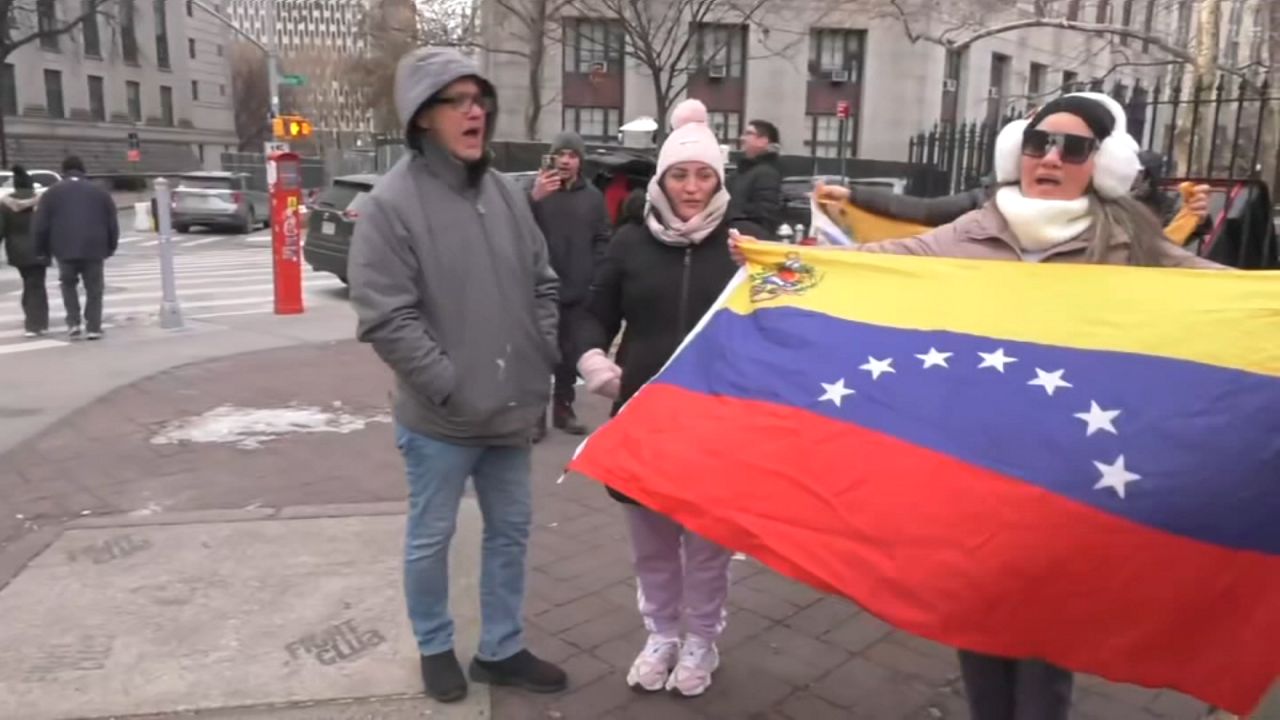 Venezuelans in New York City celebrated Nicolás Maduro’s capture in January 2026, telling NY1 it sparked hope for change back home. (Spectrum New NY1)