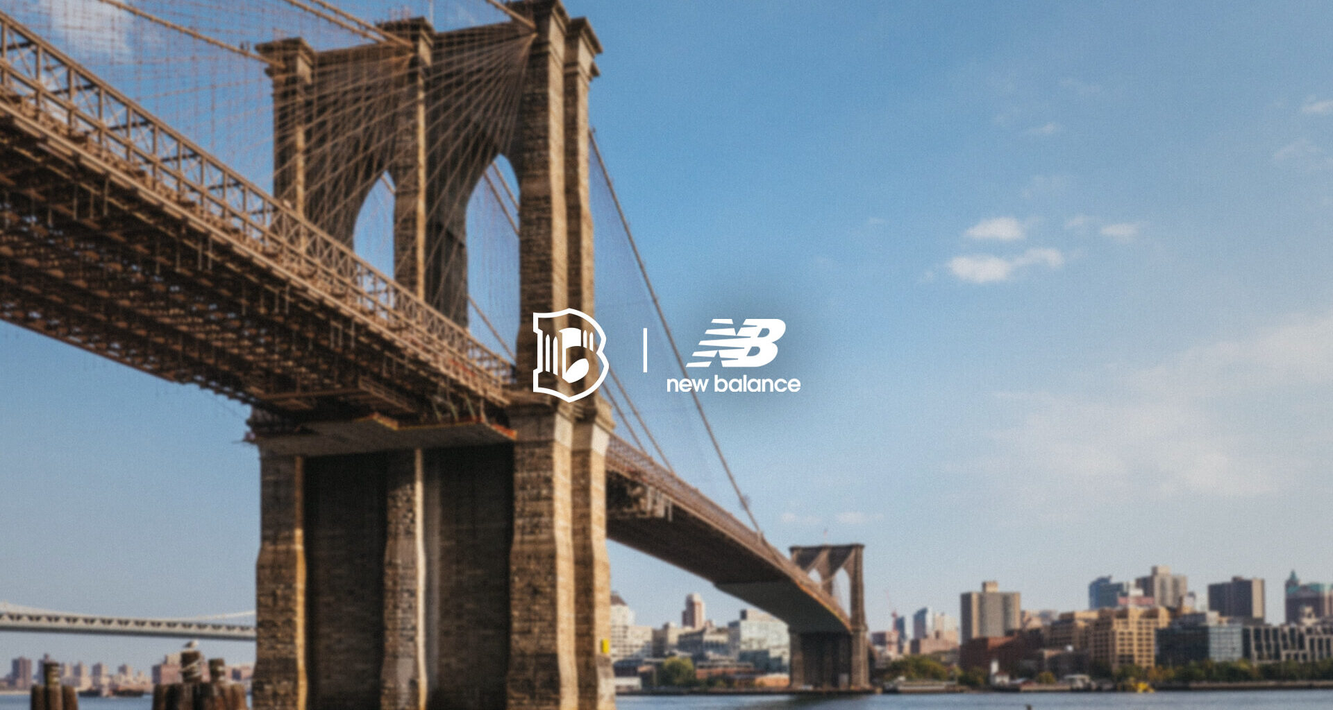 Brooklyn Bridge with Brooklyn FC and New Balance logos displayed over the skyline.