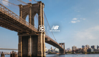 Brooklyn Bridge with Brooklyn FC and New Balance logos displayed over the skyline.