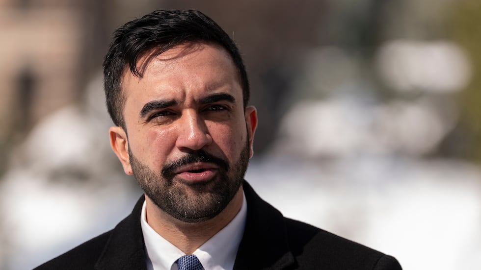 New York Mayor Zohran Mamdani speaks during a news conference in Morningside Heights,...