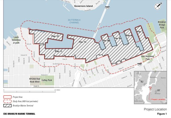 Schematic overview of the 122-acre Brooklyn Marine Terminal site. Diagram: NYCEDC