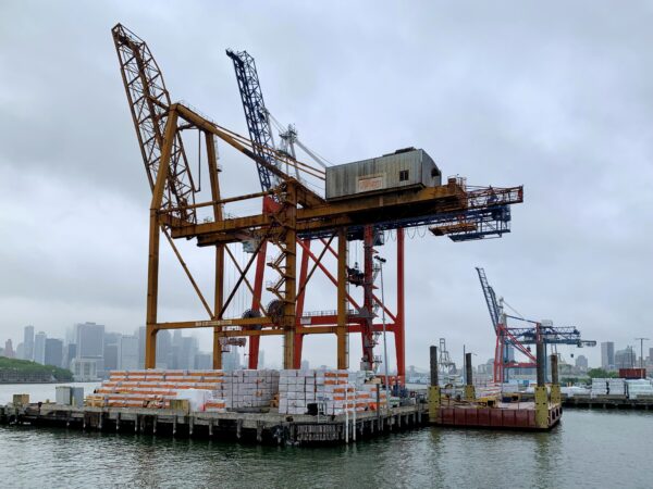 Cranes at Atlantic Basin within the Brooklyn Marine Terminal site. Photo: Mary Frost/Brooklyn Eagle