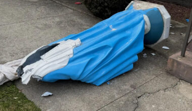 Vandal spray-paints 'pagan' on St. Francis statue outside Queens Catholic church