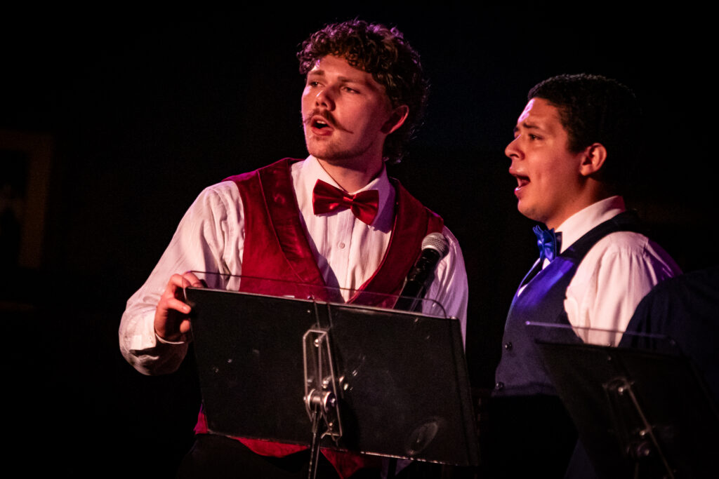 Bobby Vinson ’25 (left) and Nico Thomas ’25 perform at 54 Below with Curtain Call. Photo by Sir Michael Allan Galvez. 