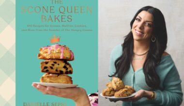 The cover of "The Scone Queen Bakes" and author Danielle Sepsy. (Courtesy of Knopf and Nico Schinco)