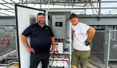 Brooklyn SolarWorks and Briggs and Stratton officials near the new NYC BESS project