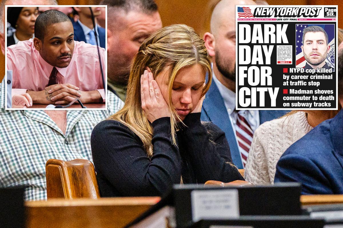 NYPD hero Jonathan Diller's widow covers ears in court as husband’s last moments are described