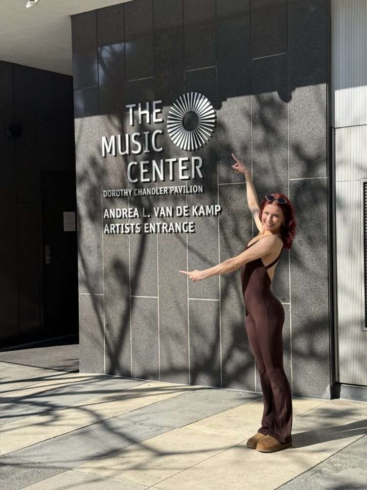 Brooklyn Covington smiles in front of The Music Center. Photo courtesy of Brooklyn Covington.