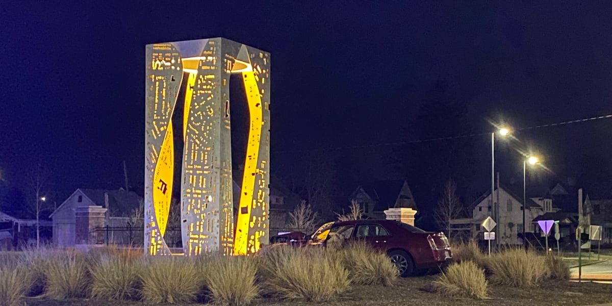 Cherry/Manhattan St. roundabout sculpture struck by vehicle for a second time