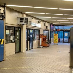 The arcade of the Clark Street subway station during elevator repairs in 2021. Photo: Mary Frost/Brooklyn Eagle