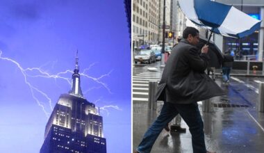 Thunderstorms and 'damaging' wind gusts to rattle NYC on Monday