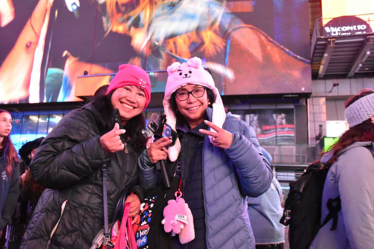 BTS fans in Times Square.