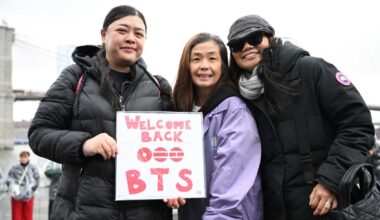 Pier 17 glows purple as BTS fans brave cold for a chance to hear K-Pop icons