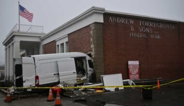 Driver lives after crashing van into Brooklyn funeral home in a chain-reaction crash