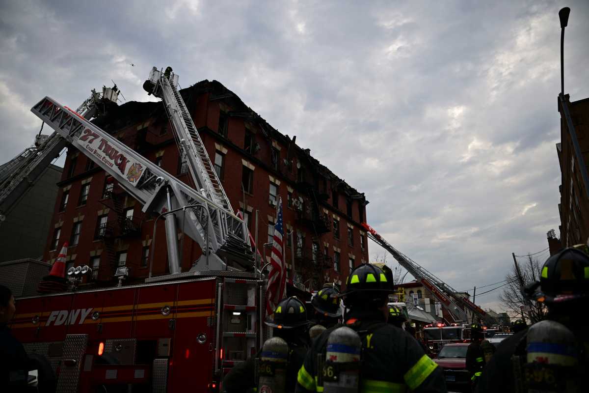 Firefighters battled a five alarm fire at 505 East 184 Street.