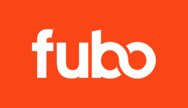 Fubo logo on a dark background, providing the premier way for fans looking for how to watch the UEFA Champions League in Canada.