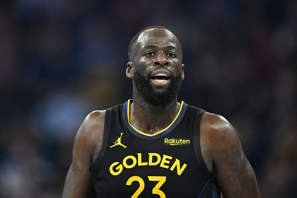 SAN FRANCISCO, CALIFORNIA - NOVEMBER 21: Draymond Green #23 of the Golden State Warriors looks on against the Portland Trail Blazers in the first quarter during an NBA Cup game at Chase Center on November 21, 2025 in San Francisco, California. NOTE TO USER: User expressly acknowledges and agrees that, by downloading and or using this photograph, User is consenting to the terms and conditions of the Getty Images License Agreement. (Photo by Eakin Howard/Getty Images)
