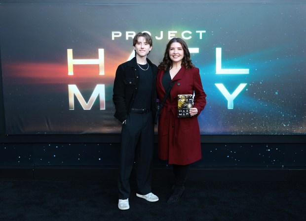 NEW YORK, NEW YORK - MARCH 18: Barbara Sharpe and Connor Sharpe attend "Project Hail Mary" New York premiere at Lincoln Center on March 18, 2026 in New York City. (Photo by Dimitrios Kambouris/Getty Images)
