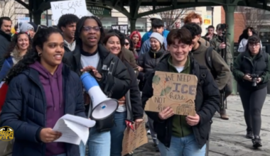 'ICE OUT Jersey City' youth-led protest marches down Grove Street