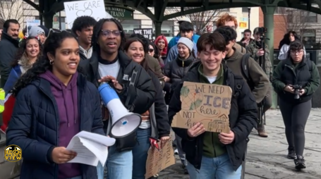 'ICE OUT Jersey City' youth-led protest marches down Grove Street