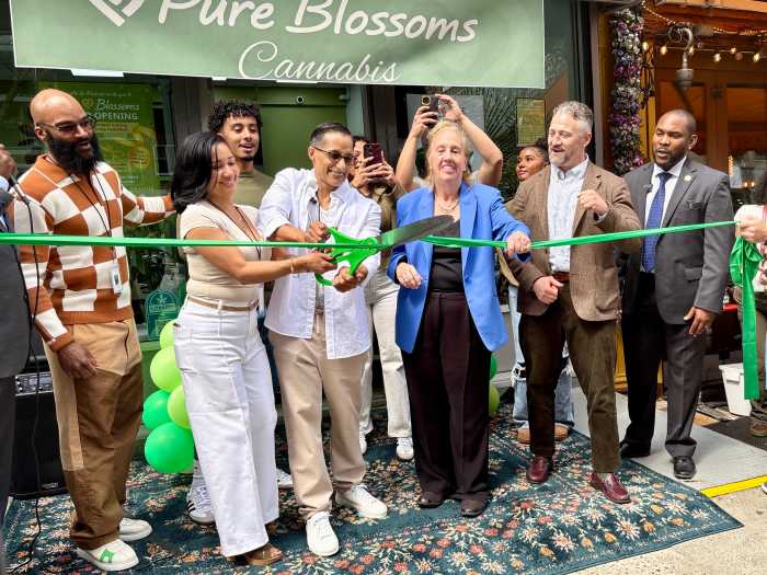 Michael Rodriguez officially opened his licensed Cannabis retail store “Pure Blossoms Cannabis” in the Upper West Side of Manhattan, Tuesday. The ribbon cutting marked a milestone for both Rodriguez and New York. The Upper West Side native spent years navigating a notoriously flawed regulatory system. Now, five years after recreational marijuana was legalized in New York, his dispensary marks the 600th legal weed shop in the state.