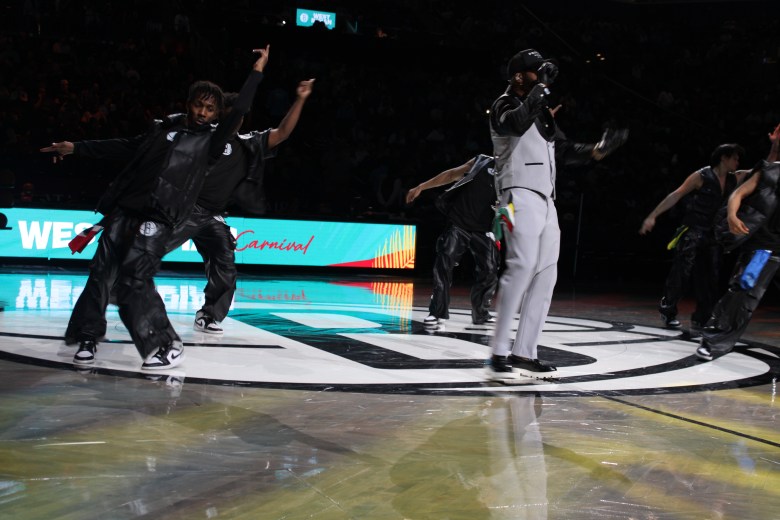Dancers with the Brooklynettes and Team Hype perform with Red Café during the West Indian Carnival-themed night at Barclays Center in Brooklyn on Tuesday, March 10, 2026. Photos by Macollvie J. Neel for The Haitian Times