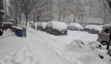 4th Avenue and Warren St. outside of Abou Ghanem’s building on the day of the snow storm. (Courtesy: Rami Abou Ghanem)