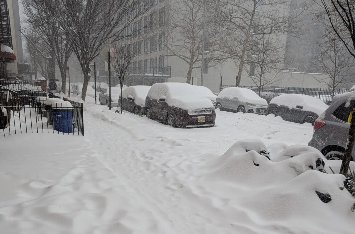 4th Avenue and Warren St. outside of Abou Ghanem’s building on the day of the snow storm. (Courtesy: Rami Abou Ghanem)